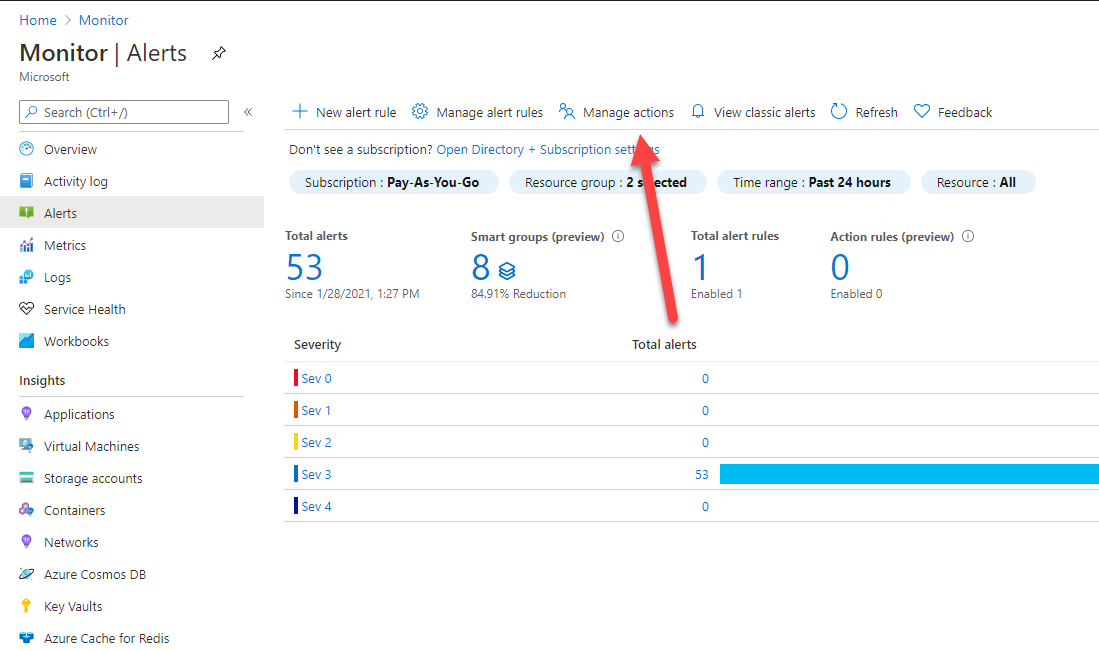 Click Manage Actions Tab