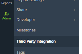 Admin -> Third-Party Integration