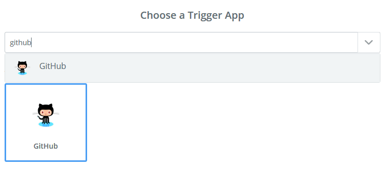 Select GitHub as Trigger App