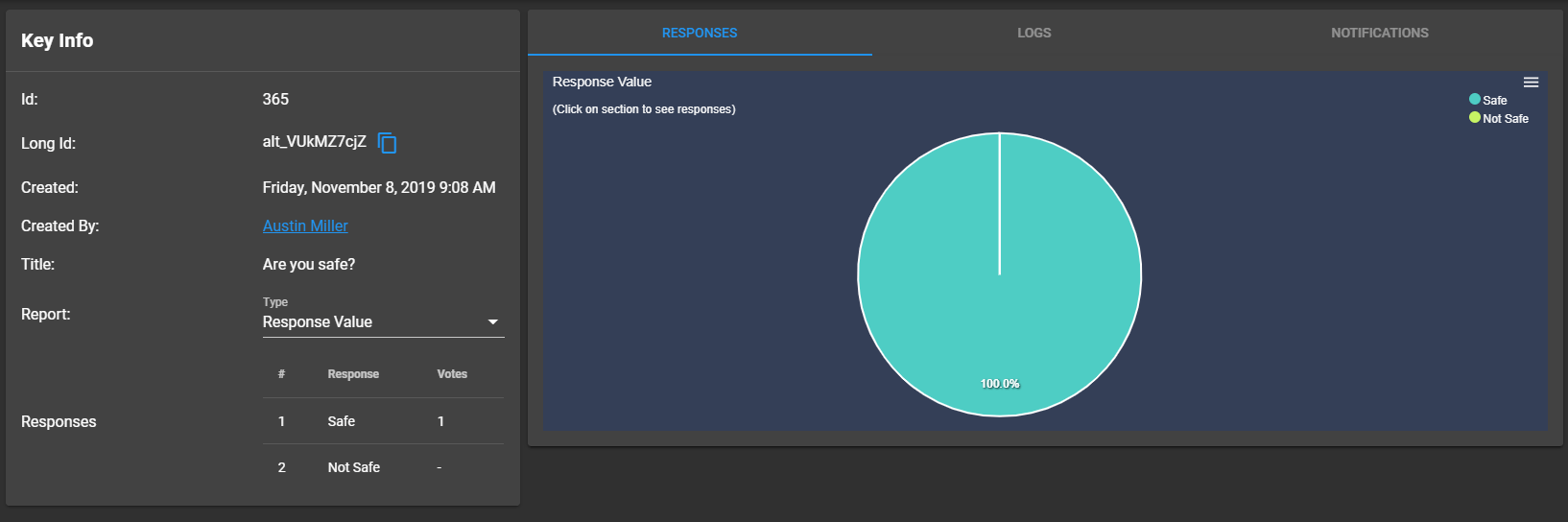 Broadcast With Response Requested Dashboard