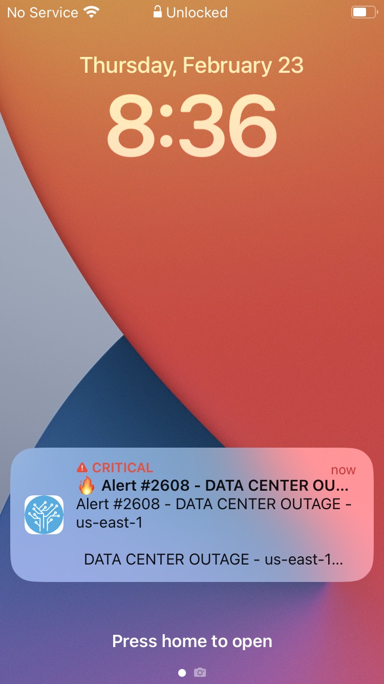 iPhone Critical Alert