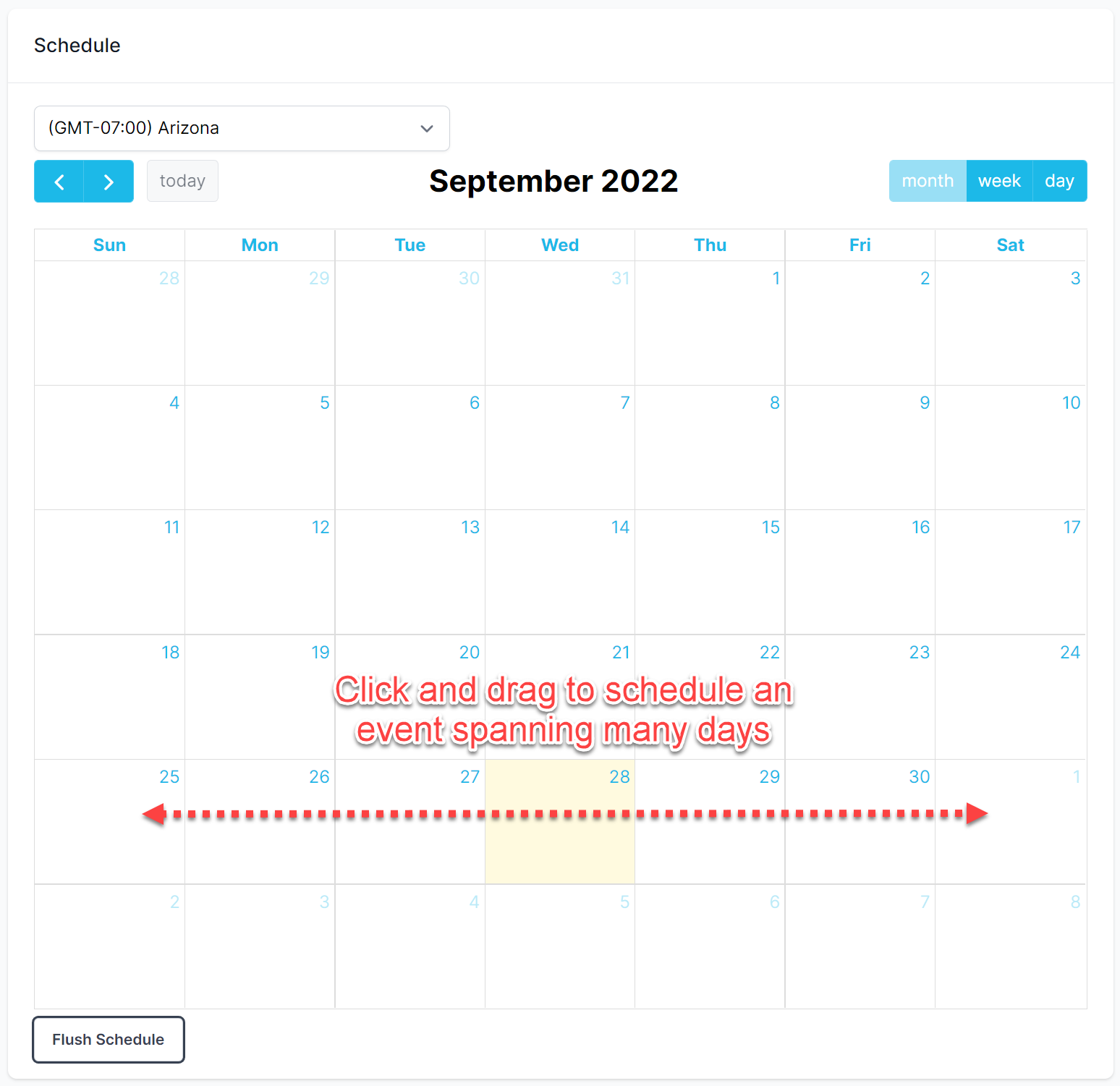Drag-n-drop scheduler