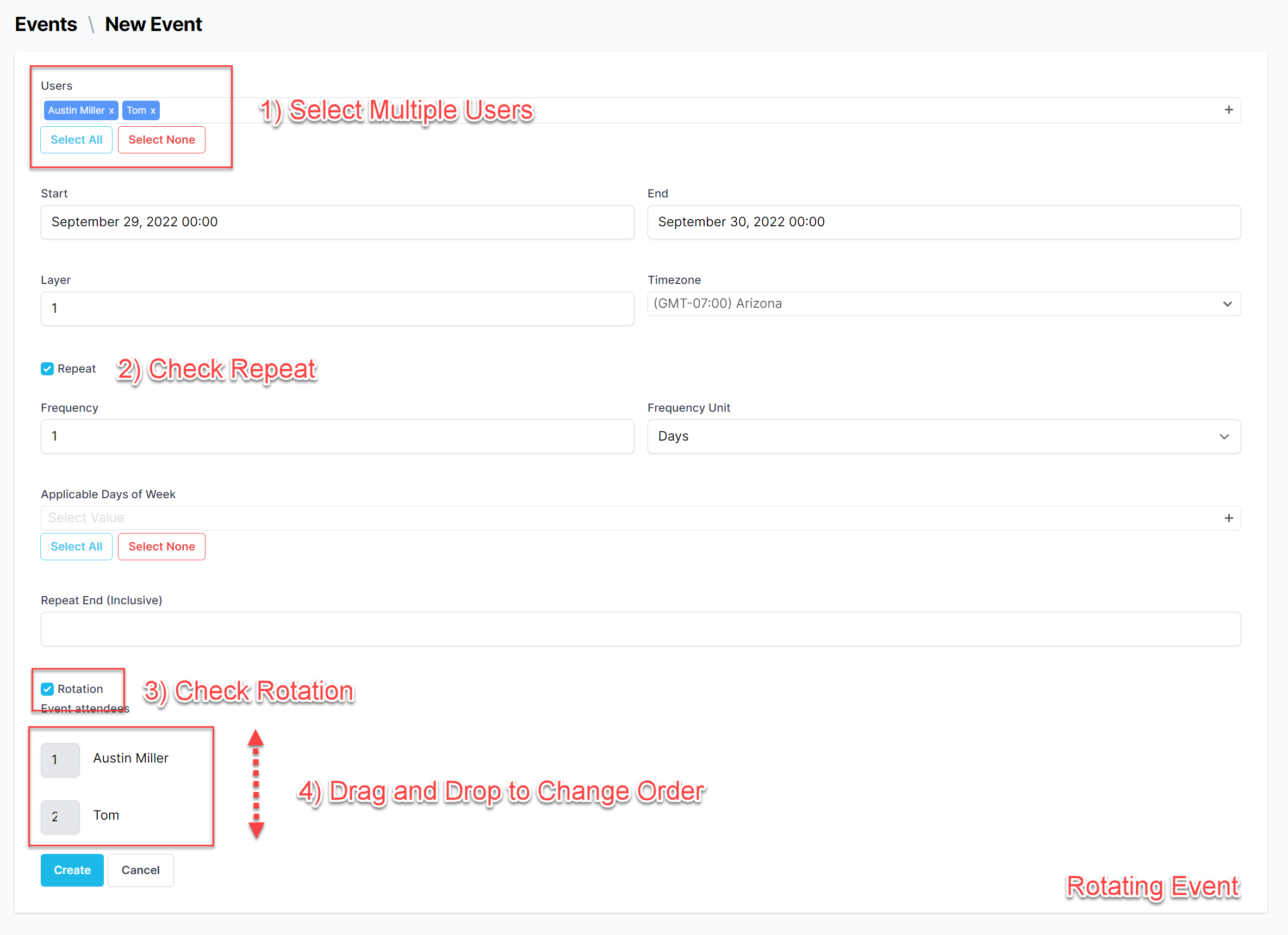 event scheduler