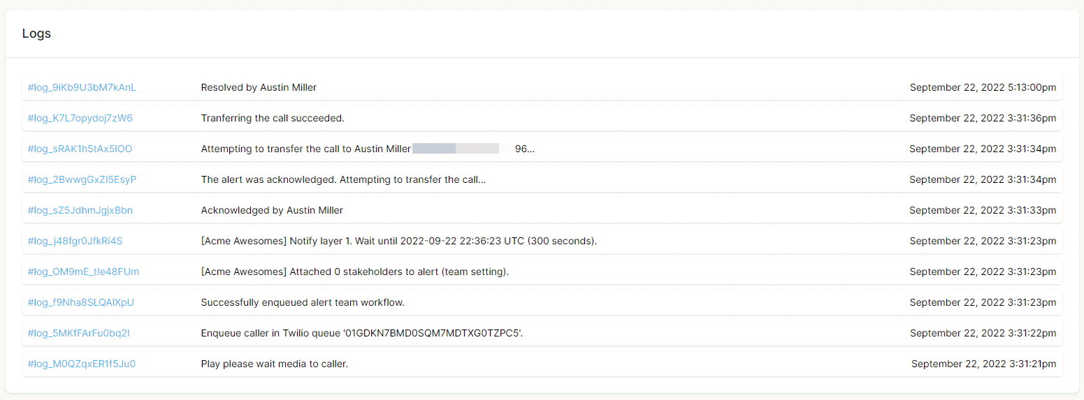 alert logs