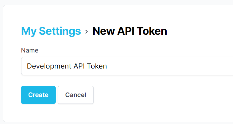 api token form