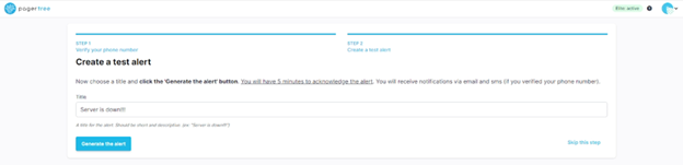 Create a Test Alert