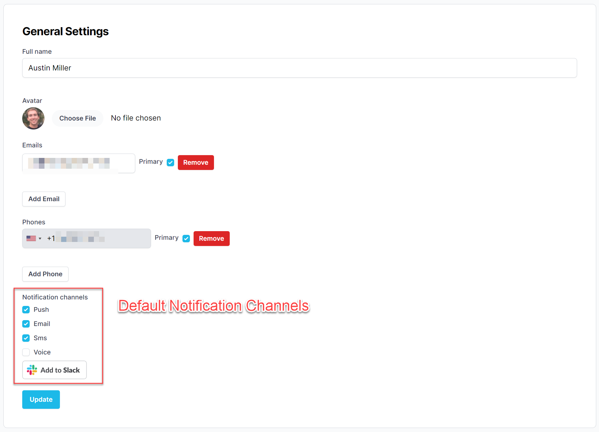 Default Notification Channels