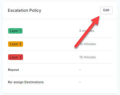 edit escalation policy button