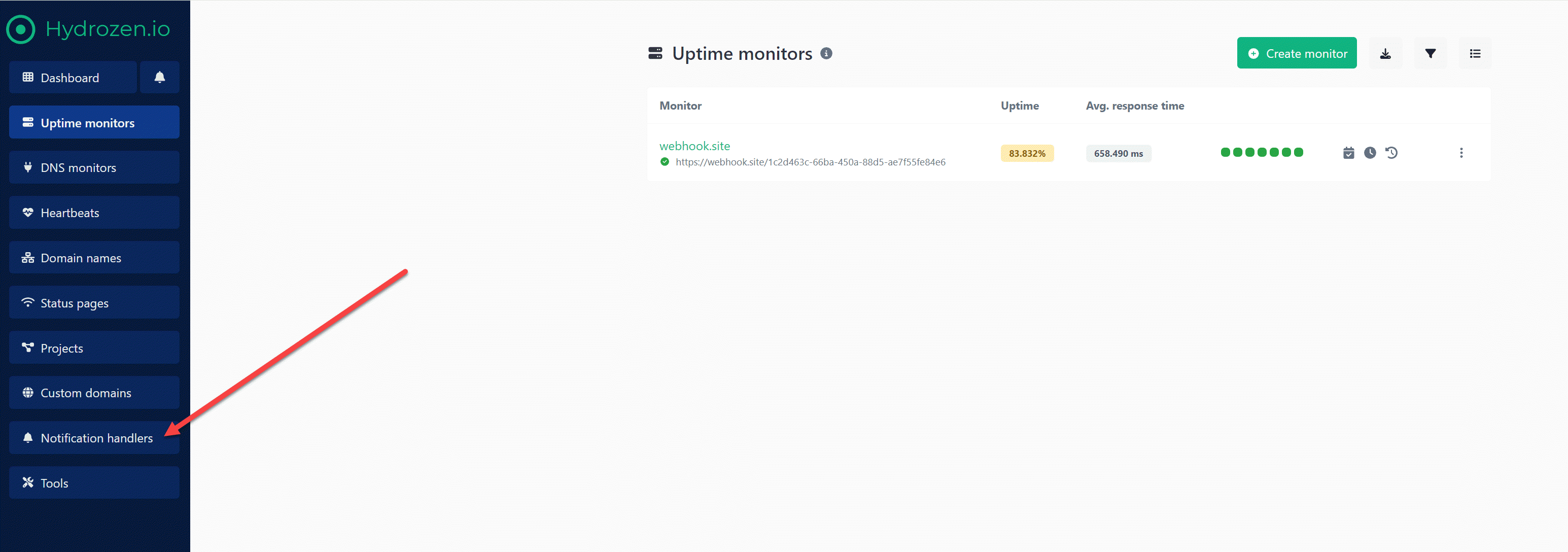 From the Left Menu, click Notification handlers. 