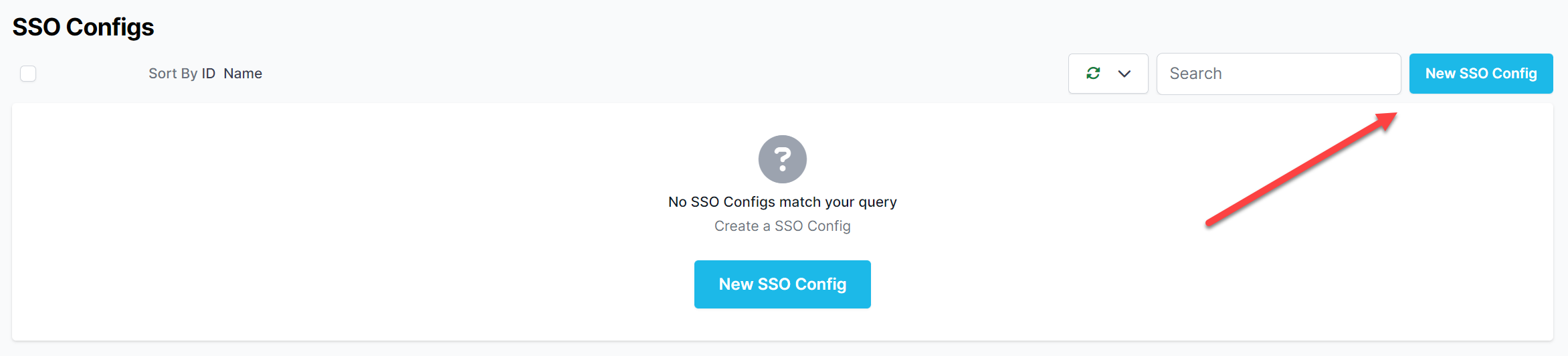 new sso config button