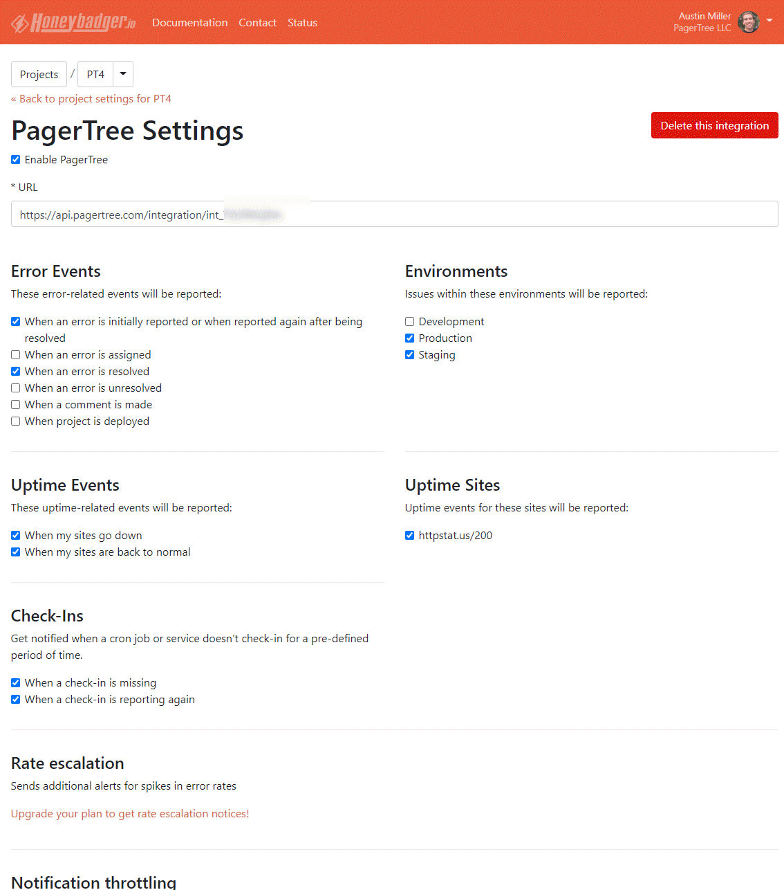 Honeybadger | PagerTree