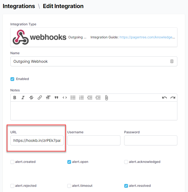 Outgoing Webhook | PagerTree
