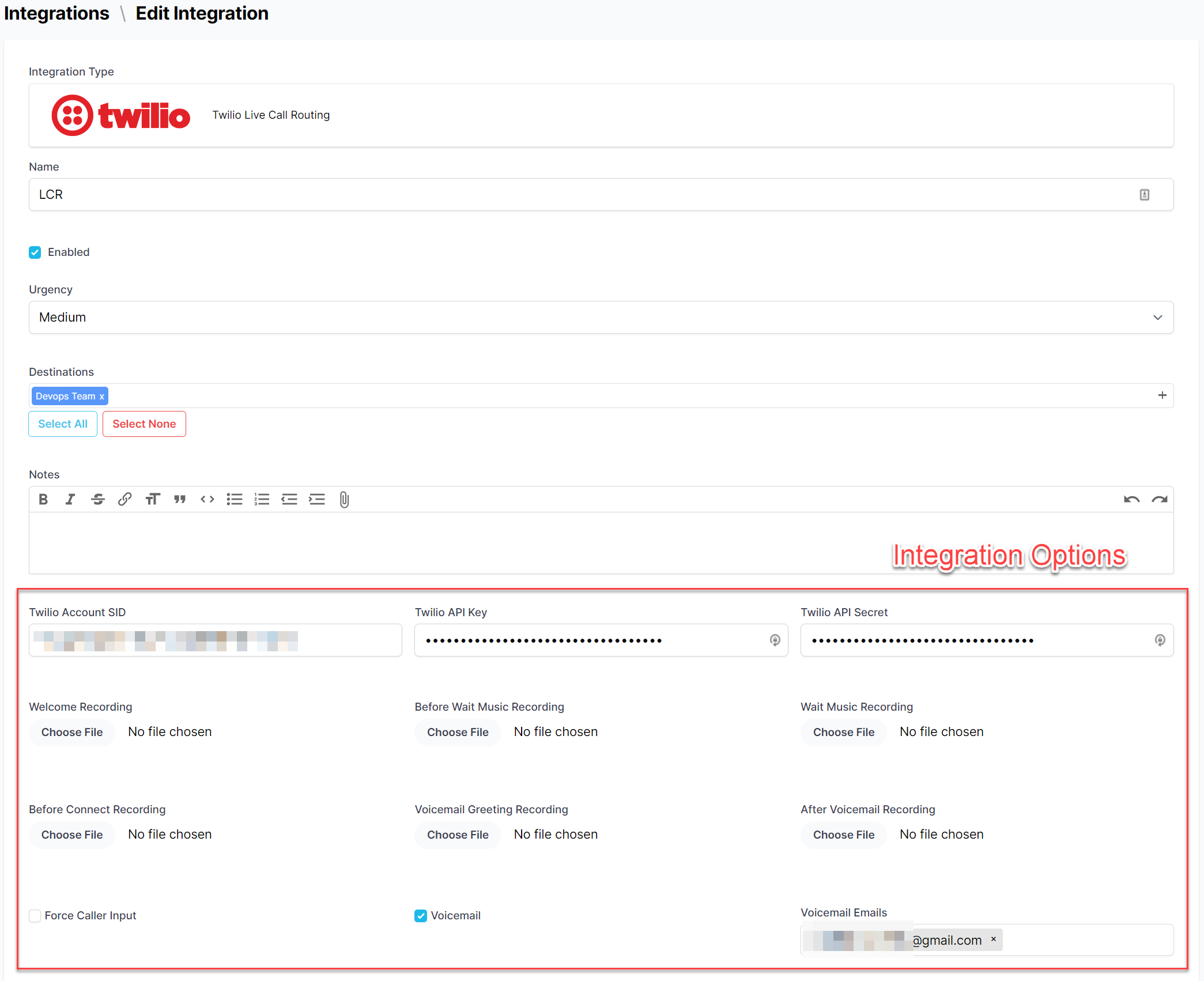 example integration
