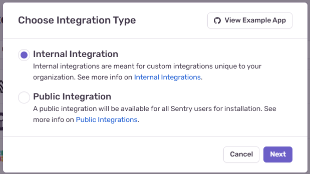 Sentry Internal Integration
