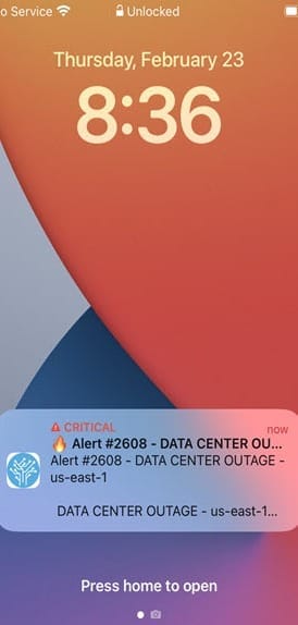 Critical Alert iPhone